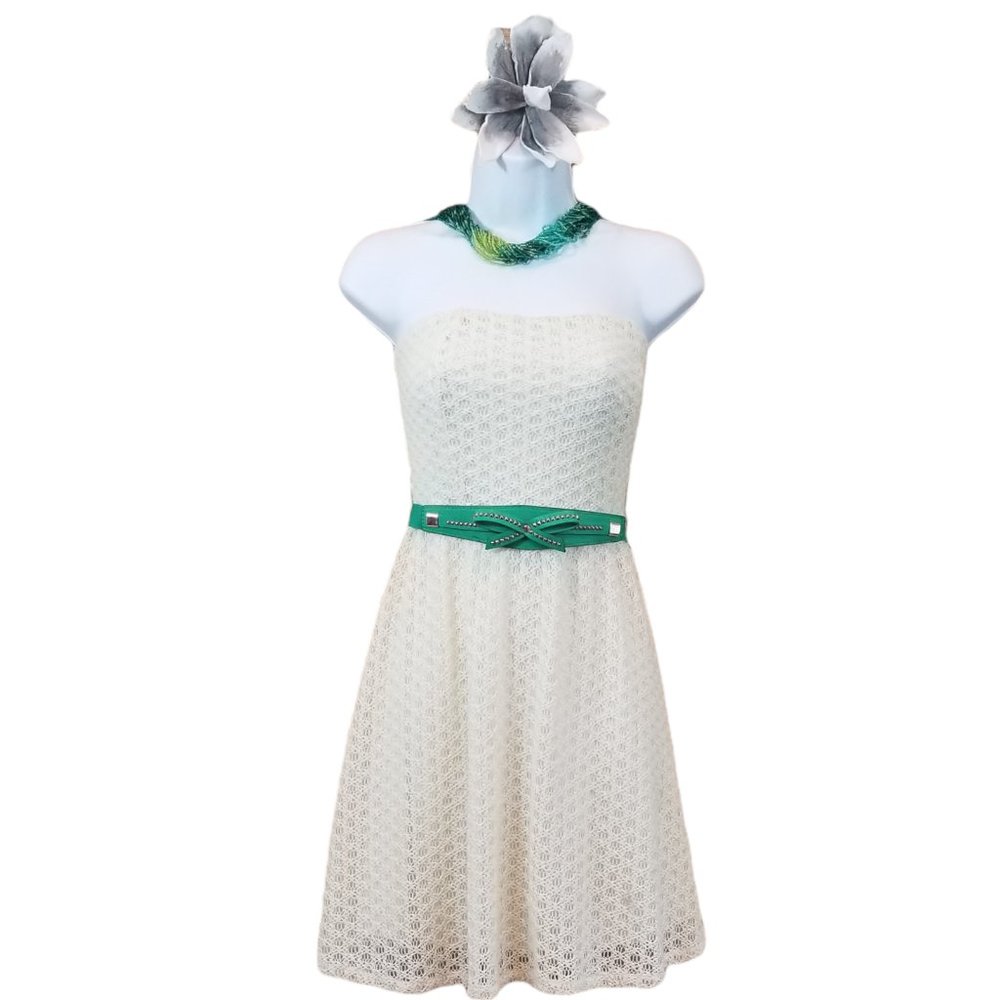 C'isa‎ strapless cream dress size 8
